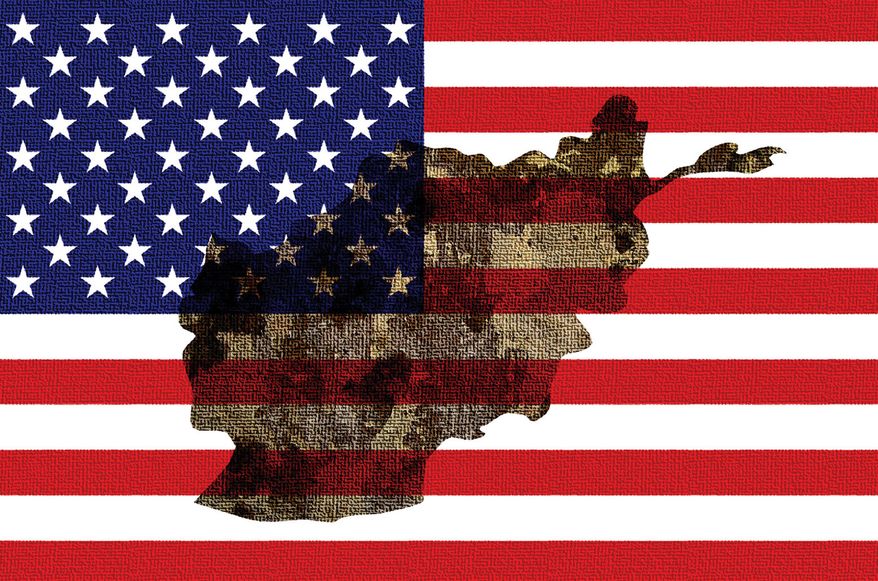 The United States of America's relationship with Afghanistan illustrated by Alexander Hunter/The Washington Times