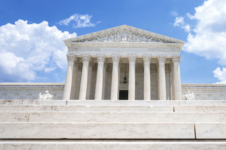 The U.S. Supreme Court is seen Thursday, June 11, 2026, in Washington. (AP Photo/Mariam Zuhaib)