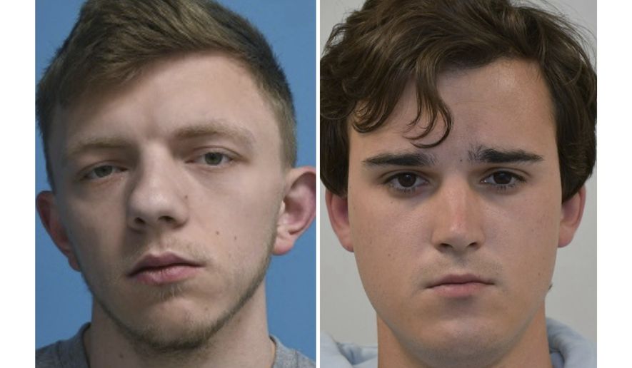 This photo combination of undated photos originally issued on April 29, 2025 by the Metropolitan Police shows Roman Lavrynovych, left, and Stanislav Carpiuc. (Metropolitan Police /PA via AP)
