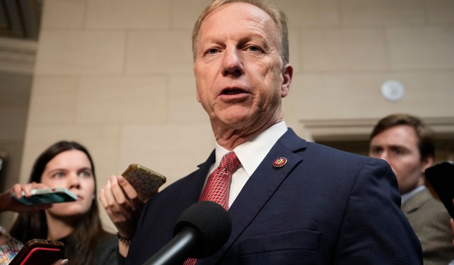 Rep. Kevin Hern, R-Okla., speaks to reporters on Capitol Hill in Washington, Oct. 23, 2023. (AP Photo/Alex Brandon, File)