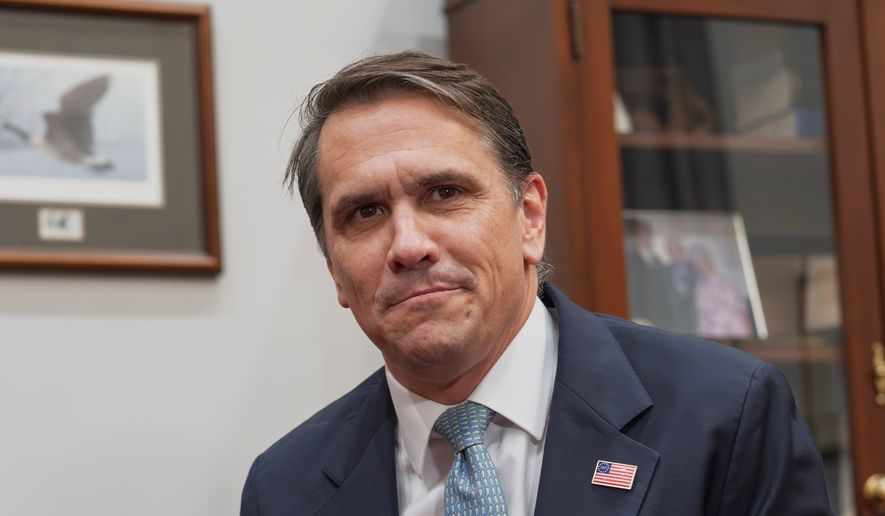 Todd Blanche, President Donald Trump's nominee to be attorney general, listens as reporters ask questions during his meeting with Senate Judiciary Committee Chairman Chuck Grassley, R-Iowa, at the Capitol in Washington, Monday, June 15, 2026. (AP Photo/J. Scott Applewhite) ** FILE **