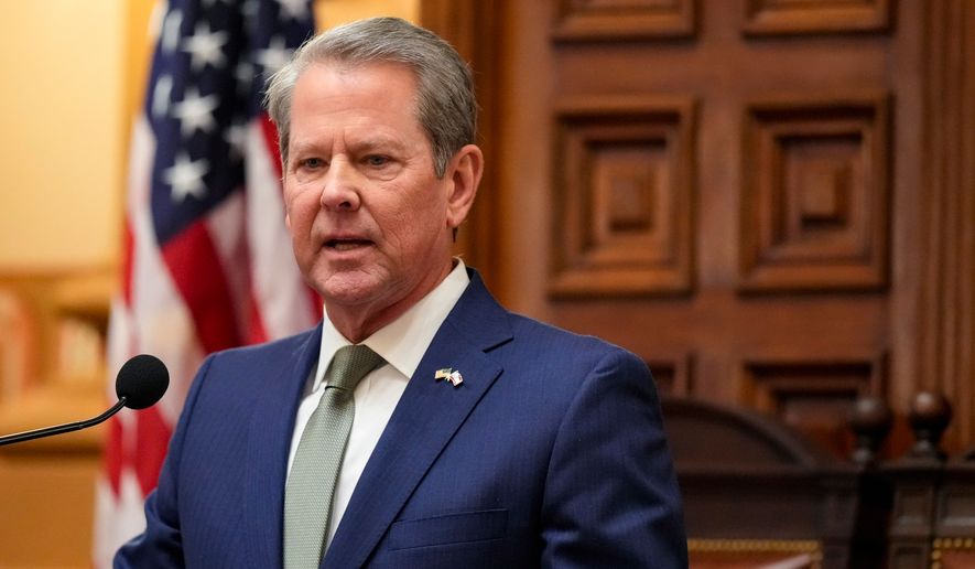 Gov. Brian Kemp speaks during the State of the State, Jan. 15, 2026, in Atlanta. (AP Photo/Brynn Anderson, File)