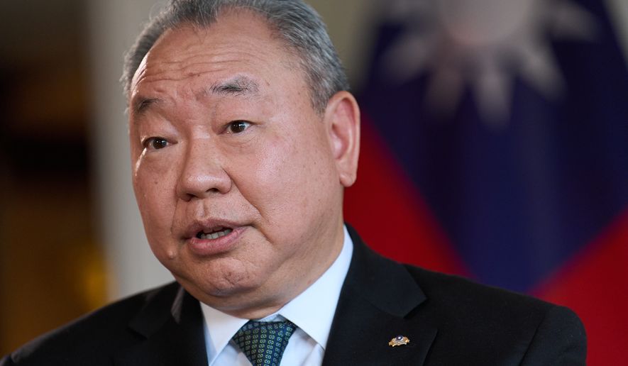 Taiwan's top diplomat in Washington, Alexander Yui Tah-ray speaks during an interview, Wednesday, June 17, 2026, at the Twin Oaks Estate in Washington. (AP Photo/Jacquelyn Martin)