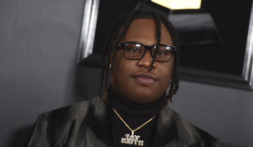 Tay Keith arrives at the 61st annual Grammy Awards at the Staples Center on Sunday, Feb. 10, 2019, in Los Angeles. (Photo by Jordan Strauss/Invision/AP)