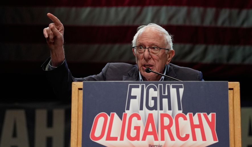 Sen. Bernie Sanders speaks at an event with Graham Platner, Democratic candidate for U.S. Senate, in Orono, Maine, Sunday, May 24, 2026. (AP Photo/Robert F. Bukaty)