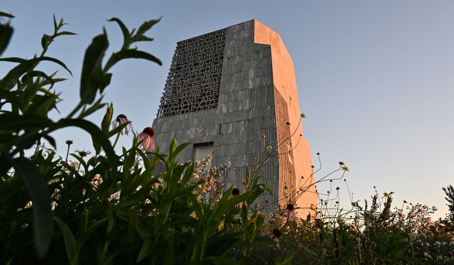 The Obama Presidential Center is seen ahead of the dedication ceremony Thursday, June 18, 2026, in Chicago. (AP Photo/Jon Cherry)