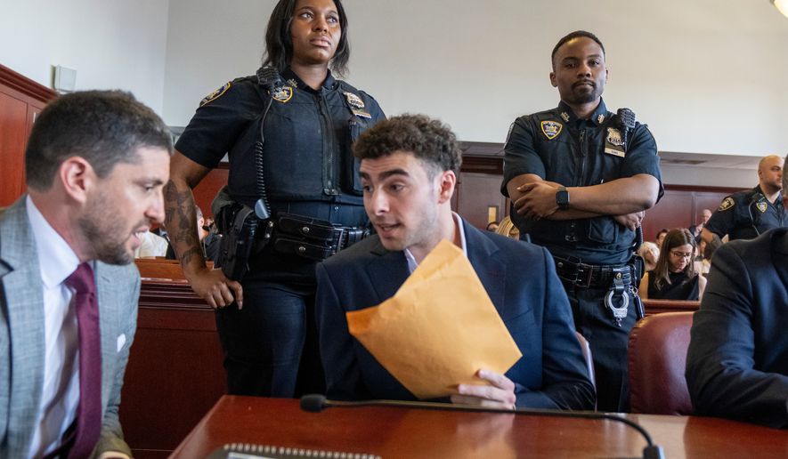 Luigi Mangione appears at a hearing in Manhattan Criminal Court in New York, Wednesday, June 17, 2026. (Steven Hirsch/New York Post via AP, Pool)