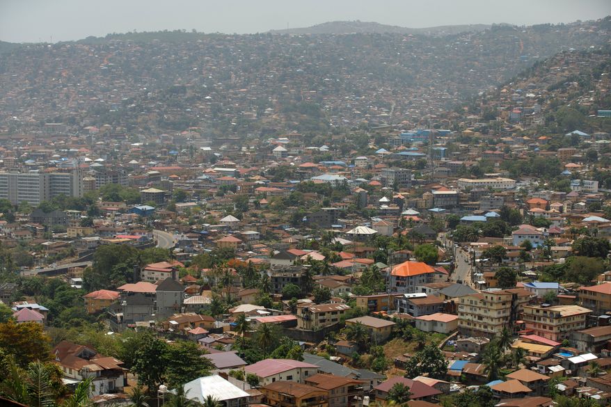 FILE - The city of Freetown, Sierra Leone, is seen on April 28, 2024. (AP Photo/Misper Apawu, File)