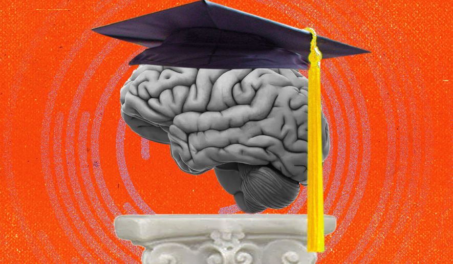 China's scholars and students intellectual conflict with Western academics in the United States of America illustration by Linas Garsys / The Washington Times