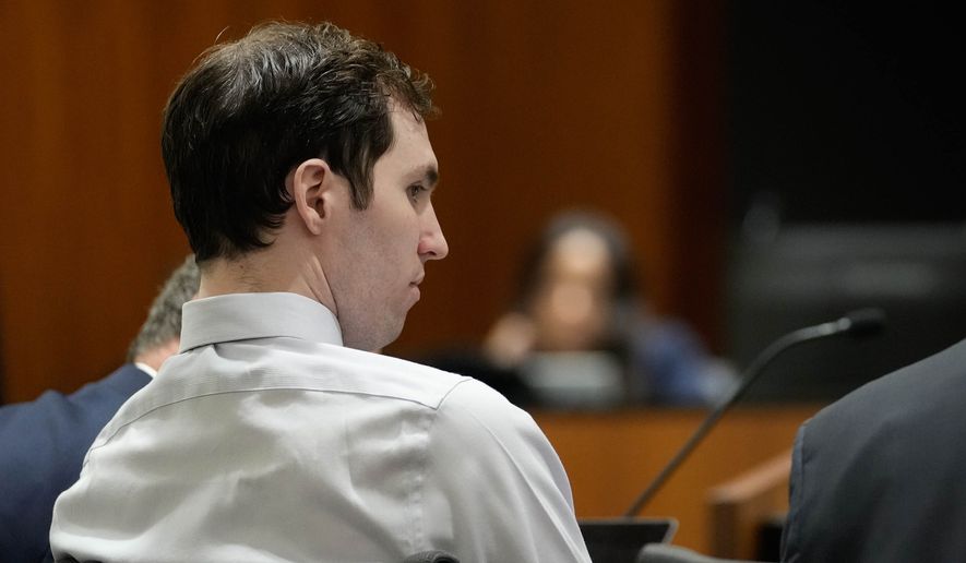 Tyler Robinson, accused in the fatal shooting of Charlie Kirk, appears during a hearing in 4th District Court in Provo, Utah, on Friday, June 12, 2026. (Francisco Kjolseth /The Salt Lake Tribune via AP, Pool)