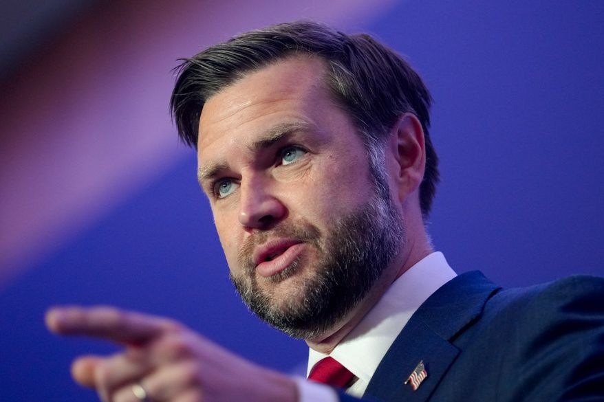 Vice President J.D. Vance speaks to members of the media after the U.S. and Iran held high-level talks at the Burgenstock Resort in Obbuergen, near Lucerne, in Switzerland, Monday, June 22, 2026. (Nathan Howard/Pool Photo via AP)