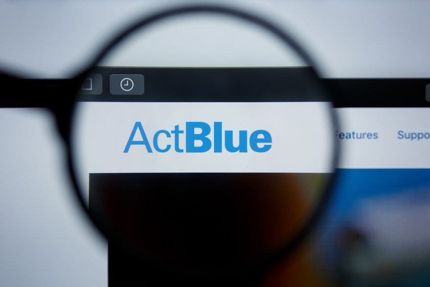 Illustrative Editorial of ACT BLUE website homepage. File photo credit: II.studio via Shutterstock.