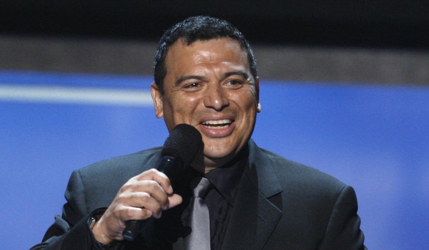 This Sunday Aug. 17, 2008 picture shows comedian Carlos Mencia at the National Council of La Raza ALMA Awards in Pasadena, Calif. Mencia was yanked Thursday, Feb. 5, 2009 from the Orpheus parade's list of celebrity riders for jokes made about Hurricane Katrina, according to Orpheus officials who on Wednesday announced Mencia as one of about a dozen celebrity guests slated to ride in this year's parade, which rolls through New Orleans on Feb. 23, the night before Mardi Gras. (AP Photo/Matt Sayles)