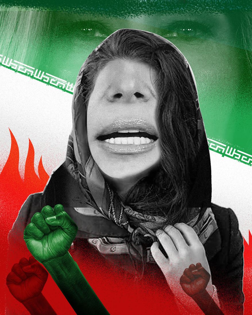 Melania Trump and Iranian women illustration by Linas Garsys / The Washington Times