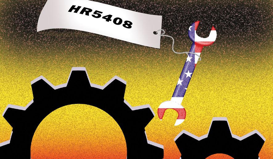 Faster Labor Contracts Act (H.R. 5408) and America's workforce illustration by Alexander Hunter/The Washington Times