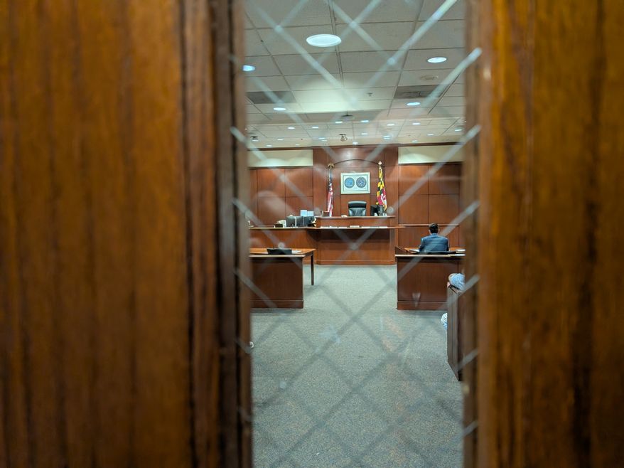 Maryland District Judge Bryon Bereano held a civil trial on Tuesday, June 23, 2026, to address the crisis of an Adelphi condominium whose residents blamed neighboring vagrants for knocking out their heating system seven months ago. (Sean Salai/The Washington Times)