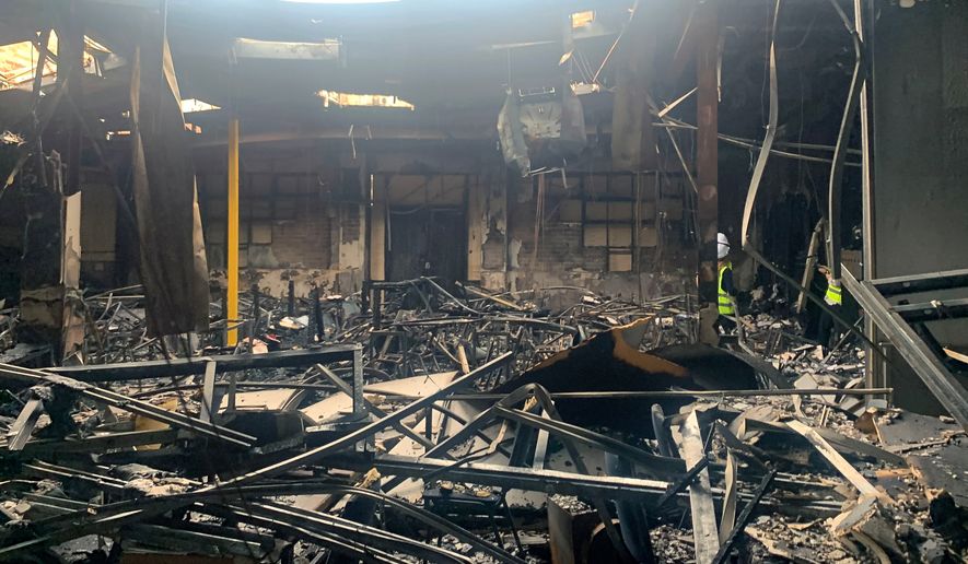 Debris is strewn in the Adass Israel Synagogue in Melbourne, Australia on Dec. 9, 2024, after a firebombing. (Yumi Rosenbaum/AAP Image via AP)