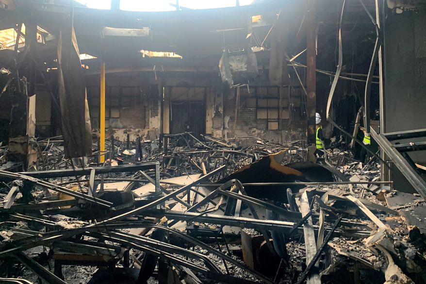 Debris is strewn in the Adass Israel Synagogue in Melbourne, Australia on Dec. 9, 2024, after a firebombing. (Yumi Rosenbaum/AAP Image via AP)
