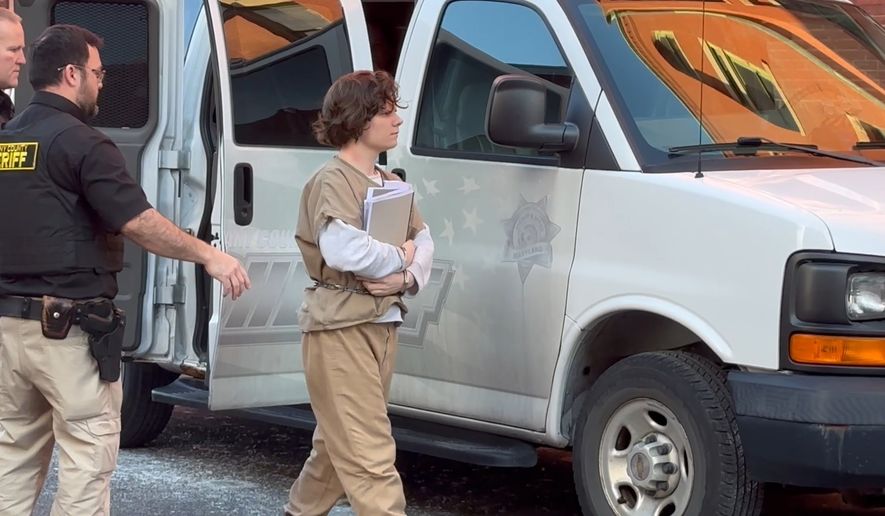 FILE - In this image from video, Michelle Zajko, who is associated with a cultlike group known as Zizians that is linked to several deaths across the U.S., is escorted into court for a pretrial hearing on trespassing, gun and drug charges in Cumberland, Md., Friday, Jan. 16, 2026. (AP Photo/Mark Scolforo, File)
