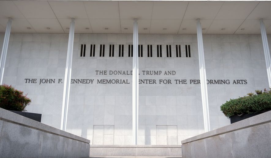 The John F. Kennedy Center for the Performing Arts is seen, Monday, June 1, 2026, in Washington. (AP Photo/Mark Schiefelbein)
