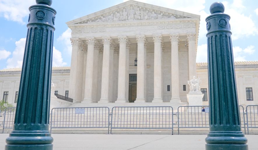 The U.S. Supreme Court is seen Monday, June 29, 2026, in Washington. (AP Photo/Mariam Zuhaib)