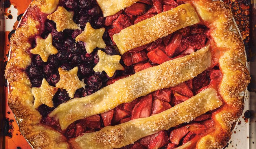 This image released by Voracious shows a recipe called stars and stripes pie from the cookbook "50 Pies, 50 States: An Immigrant's Love Letter to the United States Through Pie" by Stacey Mei Yan Fong. (Voracious via AP)