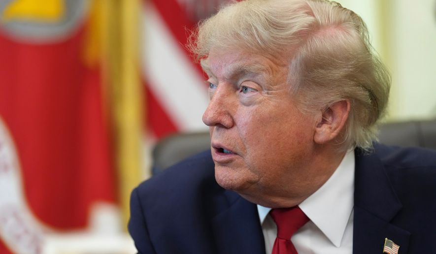 President Donald Trump speaks before signing a presidential memo to the EPA on pollution control in vehicles, in the Oval Office of the White House, Monday, June 29, 2026, in Washington. (AP Photo/Jacquelyn Martin)