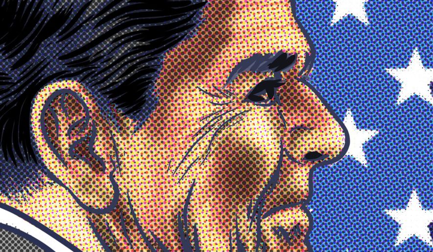 President Ronald Reagan and the United States of America's independence illustration by Linas Garsys / The Washington Times