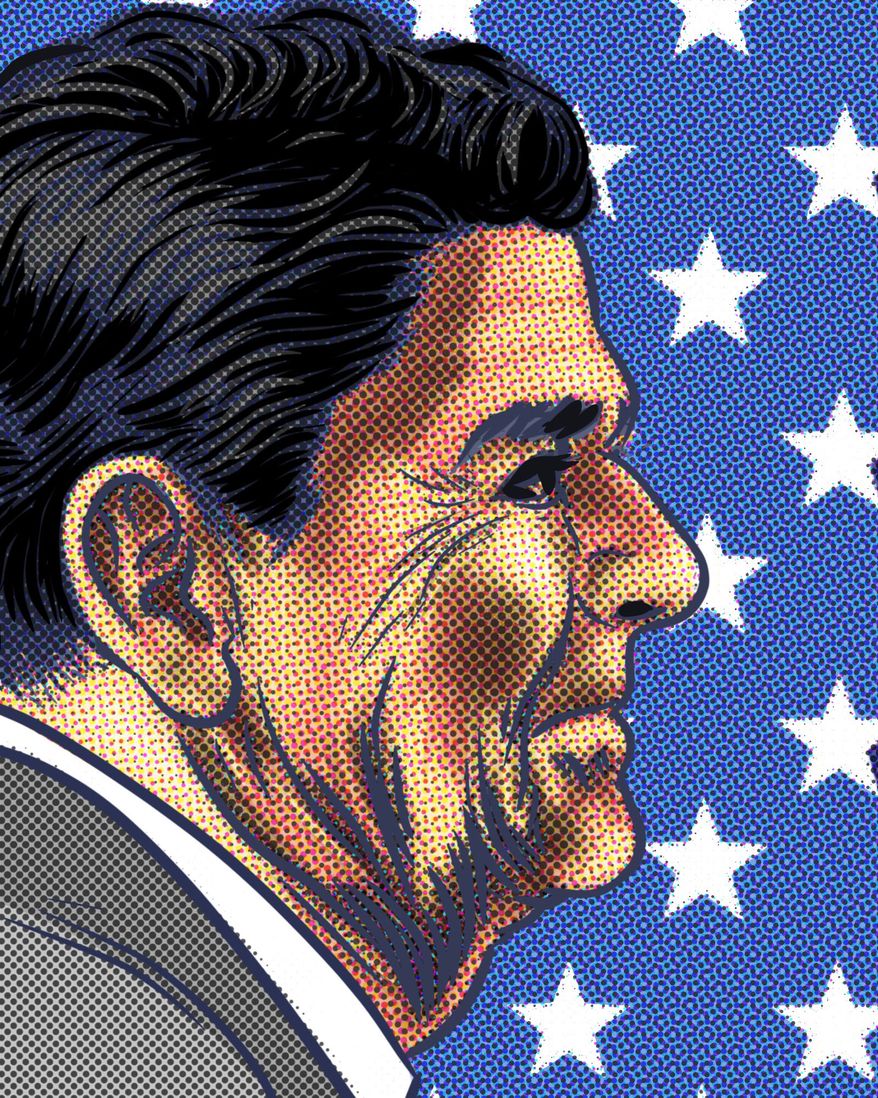 President Ronald Reagan and the United States of America's independence illustration by Linas Garsys / The Washington Times