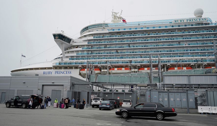FILE - The Ruby Princess is docked in San Francisco, Thursday, Jan. 6, 2021. (AP Photo/Eric Risberg, File)