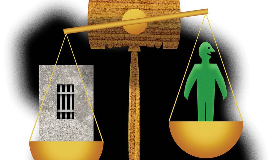 Low-intensity supervision of rehabilitated criminal offenders by judges and the courts illustration by Alexander Hunter/The Washington Times