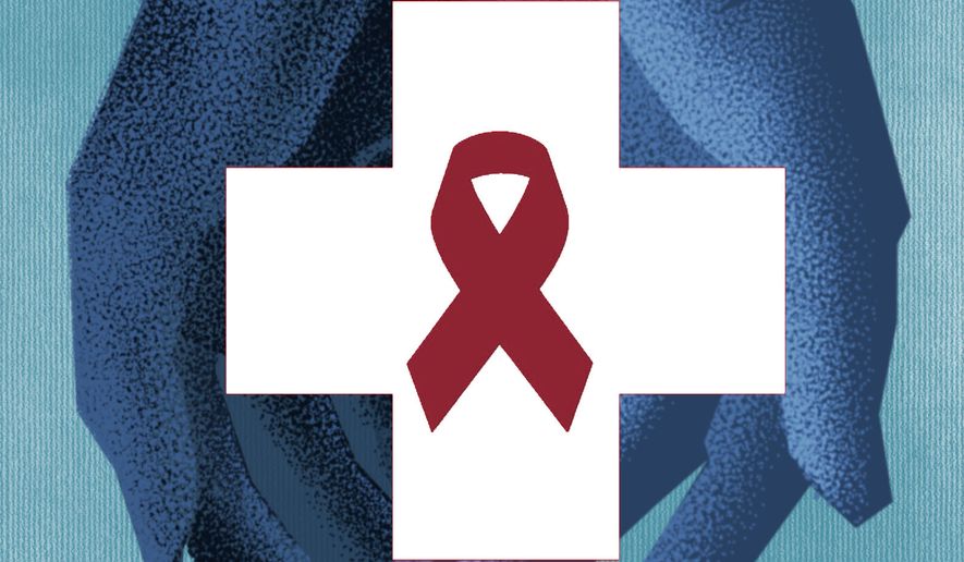 Protecting cancer patients and illustration by Linas Garsys / The Washington Times