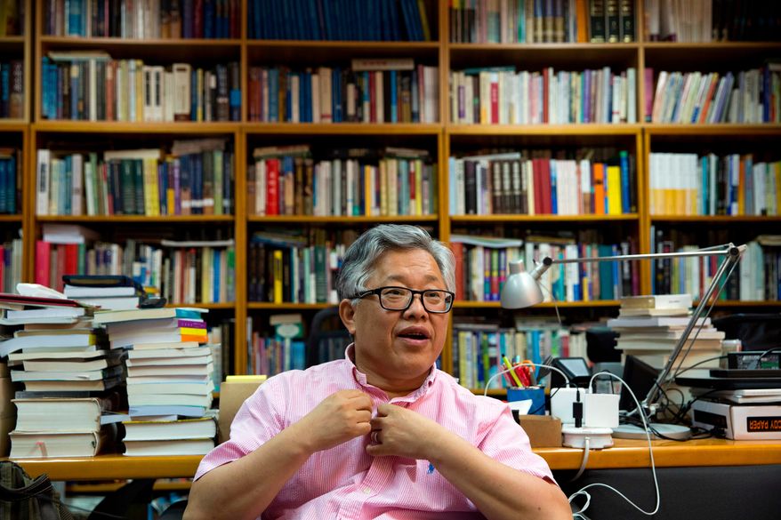 Pastor Ezra Jin Mingri speaks during an interview at the Zion Church in Beijing, China, on Wednesday, Aug. 1, 2018. (AP Photo/Ng Han Guan) **FILE**