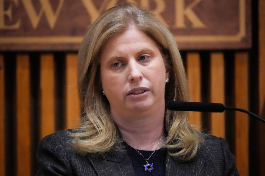 FILE - New York Police Commissioner Jessica Tisch speaks during a news conference in New York, on March 9, 2026. (AP Photo/Seth Wenig, File)