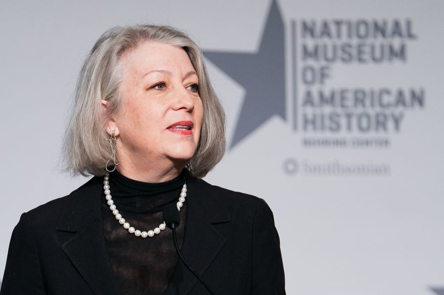 Anthea Hartig, director of the Smithsonian's National Museum of American History, speaks at an event, Feb. 20, 2026, in Washington. (AP Photo/Allison Robbert, File)
