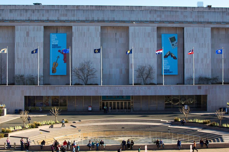 FILE - The Smithsonian Museum of American History is pictured on the National Mall in Washington, April 3, 2019. (AP Photo/Pablo Martinez Monsivais, File)