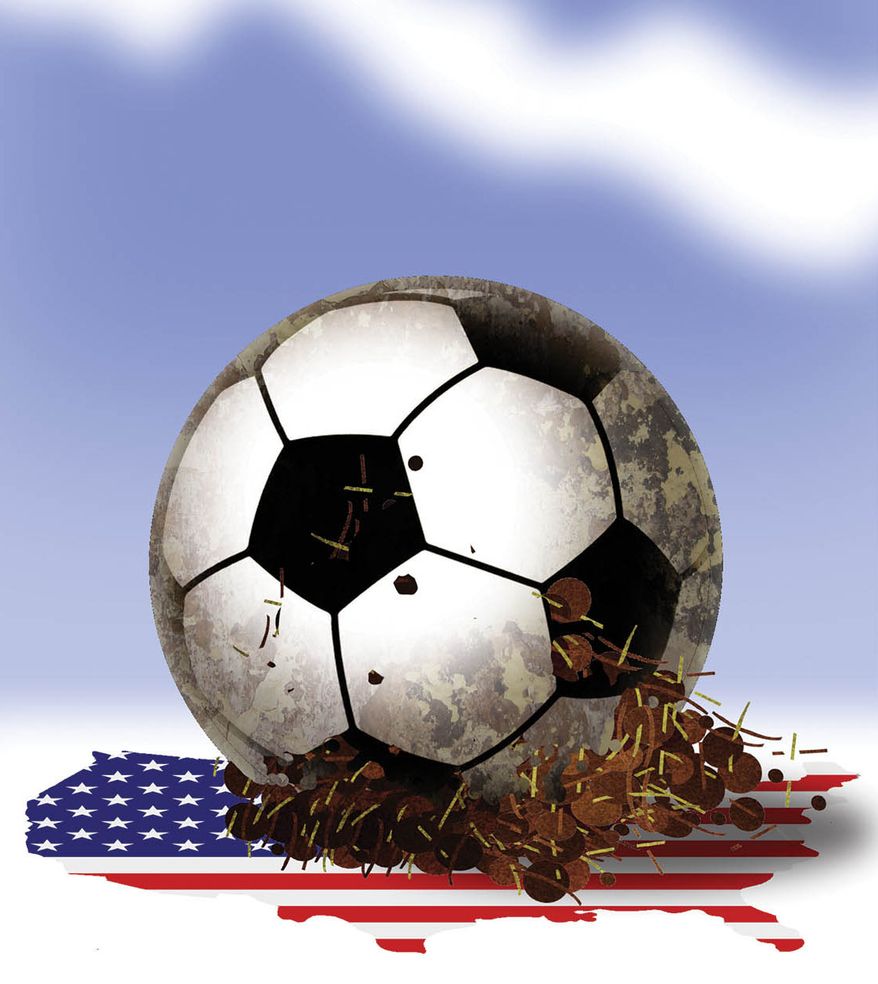 Soccer's corruption and America's values illustration by Alexander Hunter/The Washington Times