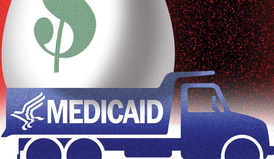 Medicaid fraud and abuse illustration by Alexander Hunter/The Washington Times
