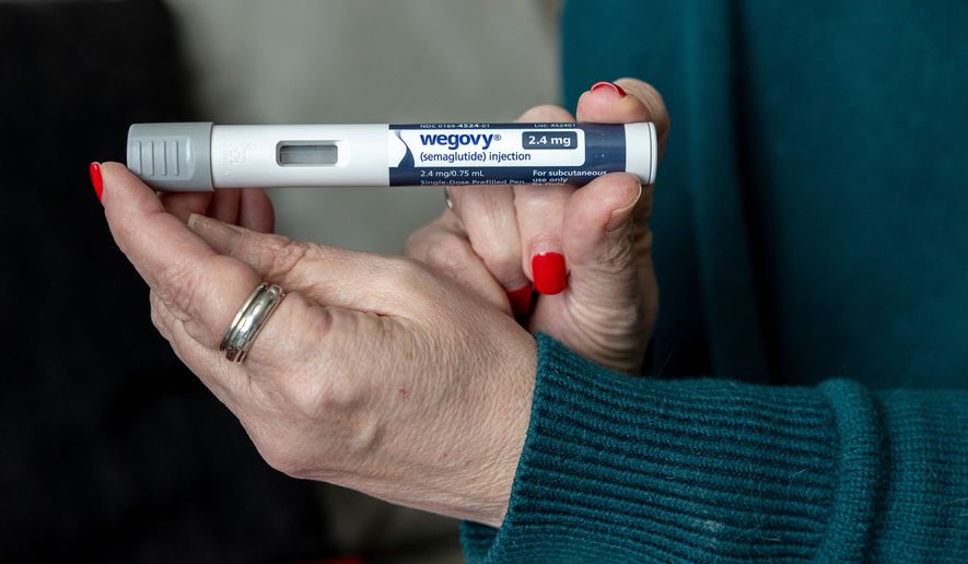 FILE - A dosage of Wegovy, a drug used for weight loss, is displayed in Front Royal, Va., March 1, 2024. (AP Photo/Amanda Andrade-Rhoades, File)