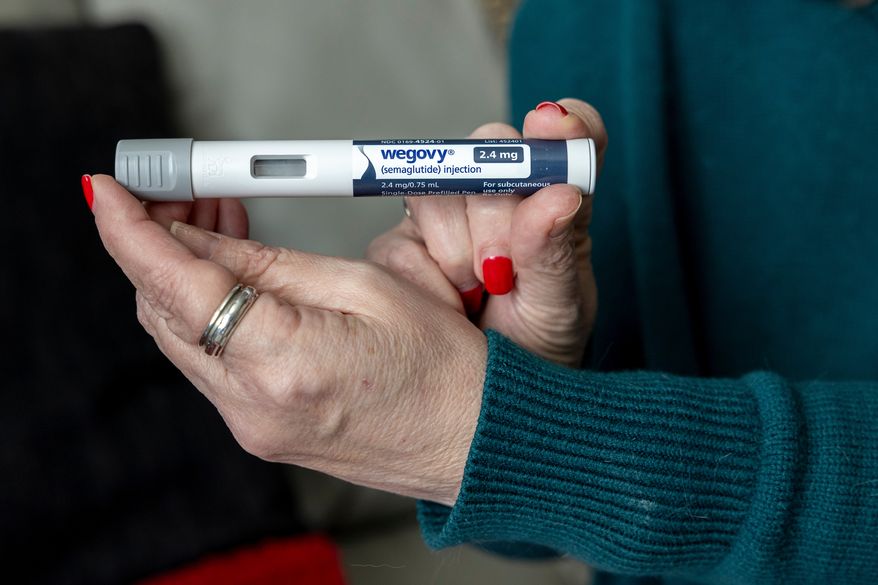 FILE - A dosage of Wegovy, a drug used for weight loss, is displayed in Front Royal, Va., March 1, 2024. (AP Photo/Amanda Andrade-Rhoades, File)