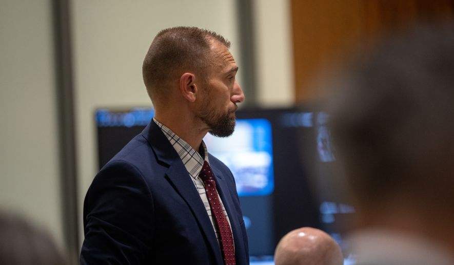 Deputy Utah County Attorney Ryan McBride attends a preliminary hearing for Tyler Robinson, the Utah man accused of fatally shooting Charlie Kirk, Tuesday, July 7, 2026, in Provo, Utah. (Trent Nelson/The Salt Lake Tribune via AP, Pool)