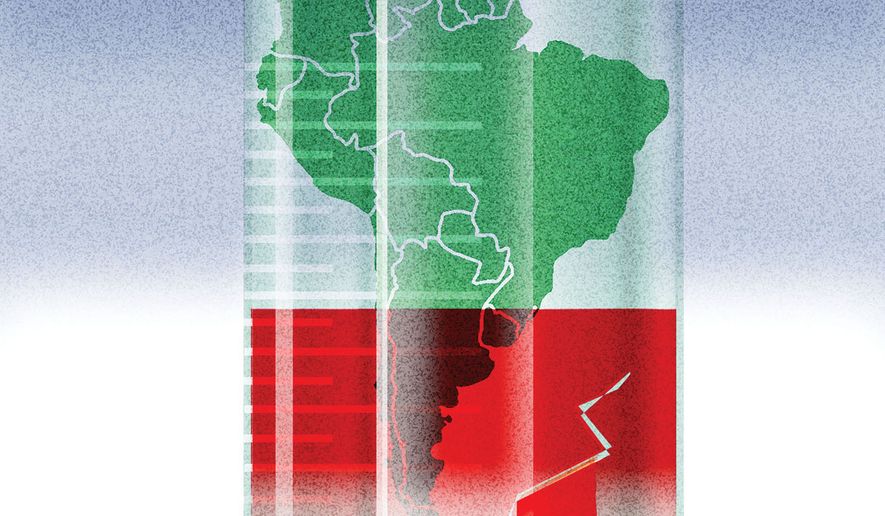 Latin America's shift to conservatism, illustrated by Alexander Hunter/The Washington Times