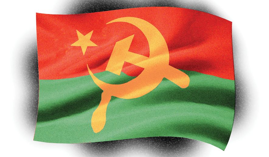 Muslim socialism illustration by Alexander Hunter/The Washington Times