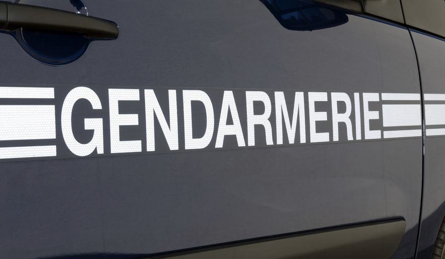 A sign on a gendarmerie emergency vehicle. File photo credit: hadescom via Shutterstock.
