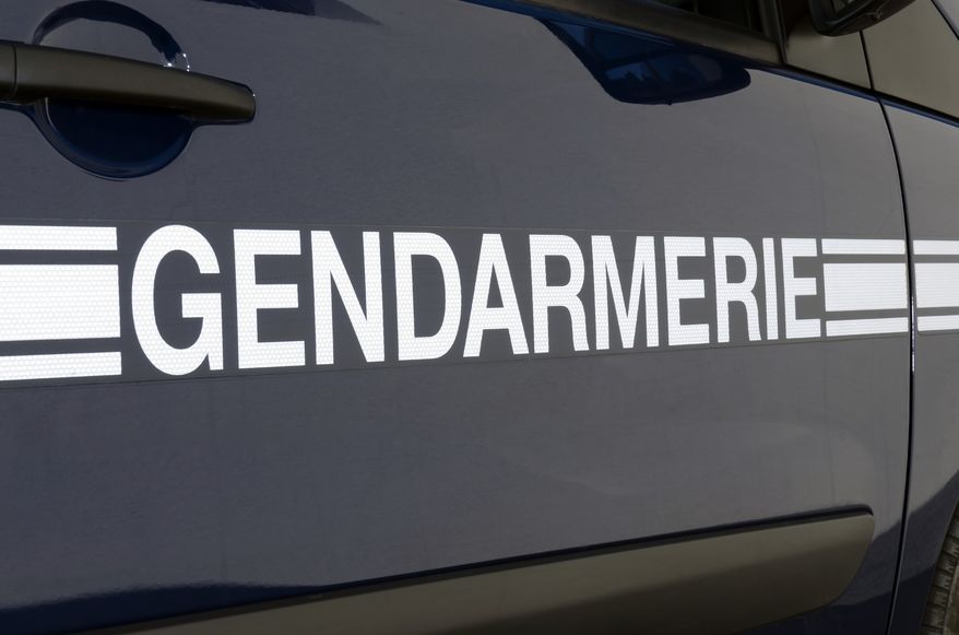 A sign on a gendarmerie emergency vehicle. File photo credit: hadescom via Shutterstock.