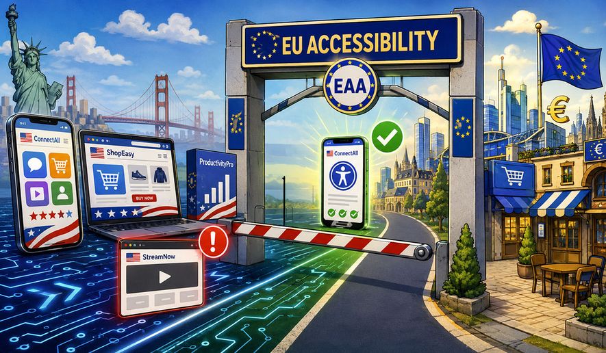 The European Accessibility Act (EAA) and the United States of America's businesses' compliance Illustration generated by ChatGPT for The Washington Times