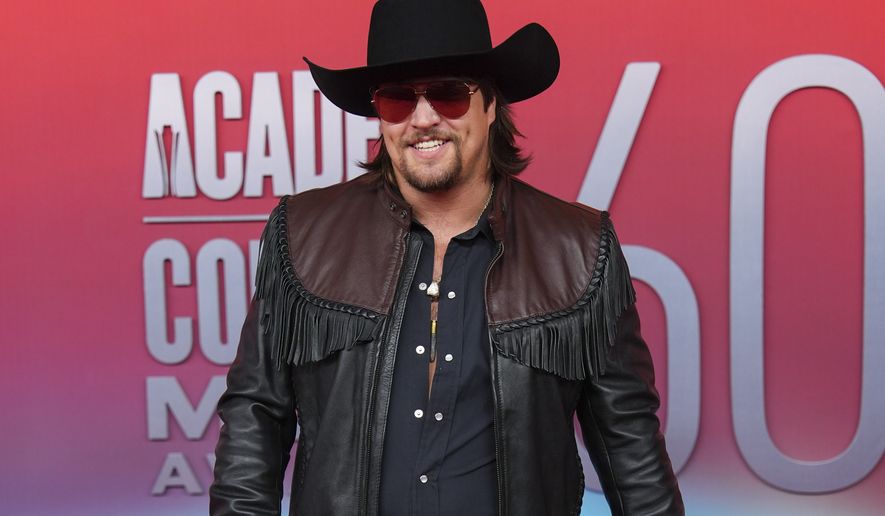Gavin Adcock arrives at the 60th annual Academy of Country Music Awards on Thursday, May 8, 2025, in Frisco, Texas. (AP Photo/LM Otero)