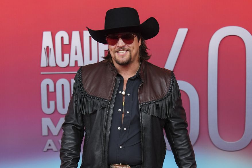 Gavin Adcock arrives at the 60th annual Academy of Country Music Awards on Thursday, May 8, 2025, in Frisco, Texas. (AP Photo/LM Otero)