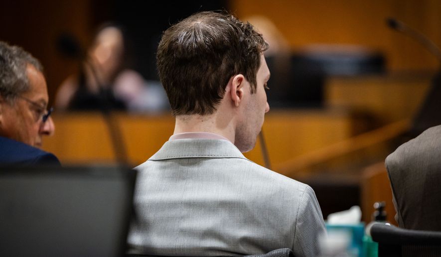 Tyler Robinson, accused in the fatal shooting of Charlie Kirk, listens during a preliminary hearing at the 4th District Court in Provo, Utah, Wednesday, July 8, 2026. (Tess Crowley/The Deseret News via AP)