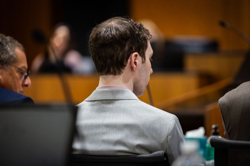 Tyler Robinson, accused in the fatal shooting of Charlie Kirk, listens during a preliminary hearing at the 4th District Court in Provo, Utah, Wednesday, July 8, 2026. (Tess Crowley/The Deseret News via AP)